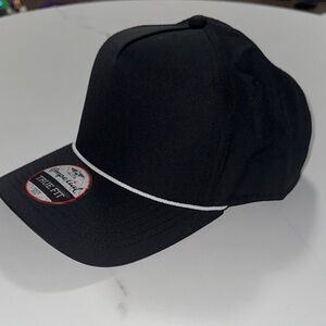 Black imperial SnapBack with white roped brim